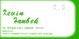 kevin hambek business card